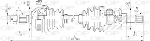 OPEN PARTS Vetoakseli DRS6235.00